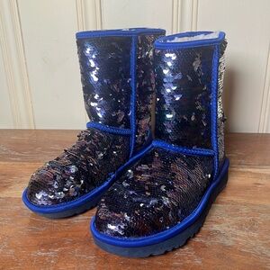 Uggs Sequin USA 6 Eu37 1094982 Blue accents fur lined